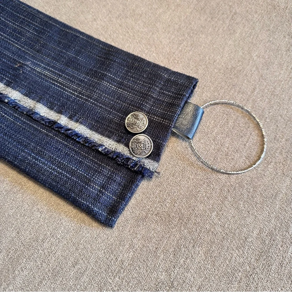 Handmade Indigo Woven Slub Envelope Clutch